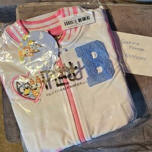 Little Sleepies Bluey Pink Bomber Jacket - 4T